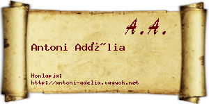 Antoni Adélia névjegykártya